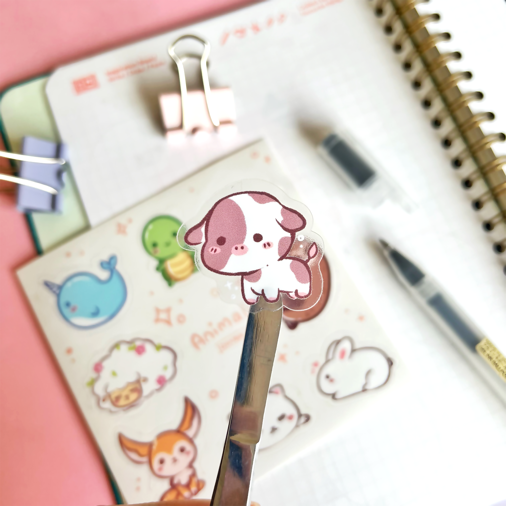 Cute Animal Clear Sticker Sheet • Journal and Diary Accessory • Kawaii  Anime notebook • Christmas, birthday, holiday gift