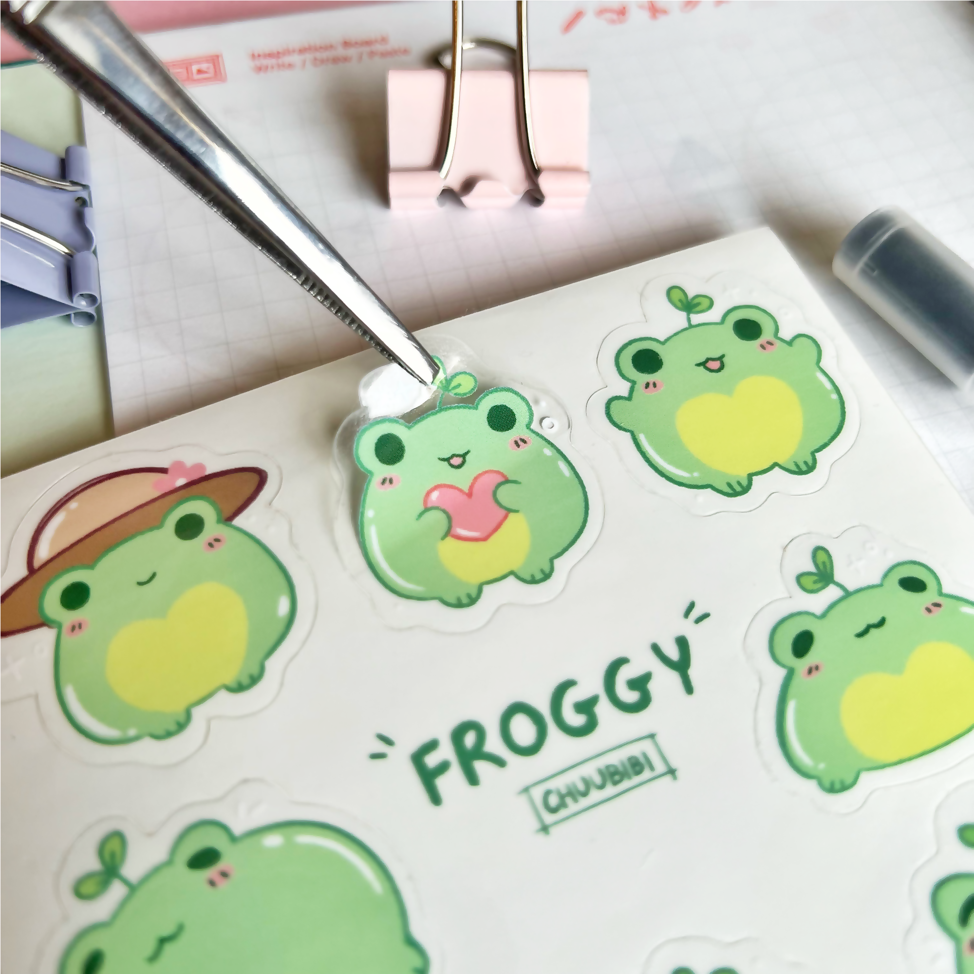 Cute Froggies, Sticker Sheet